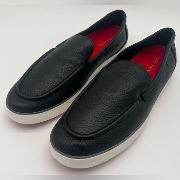 Cole Haan Black and White Leather Loafers - Picture 6 of 11